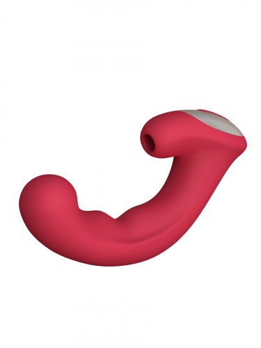 Вакуумный клиторальный стимулятор с отростком Phoenix, цвет Бордовый