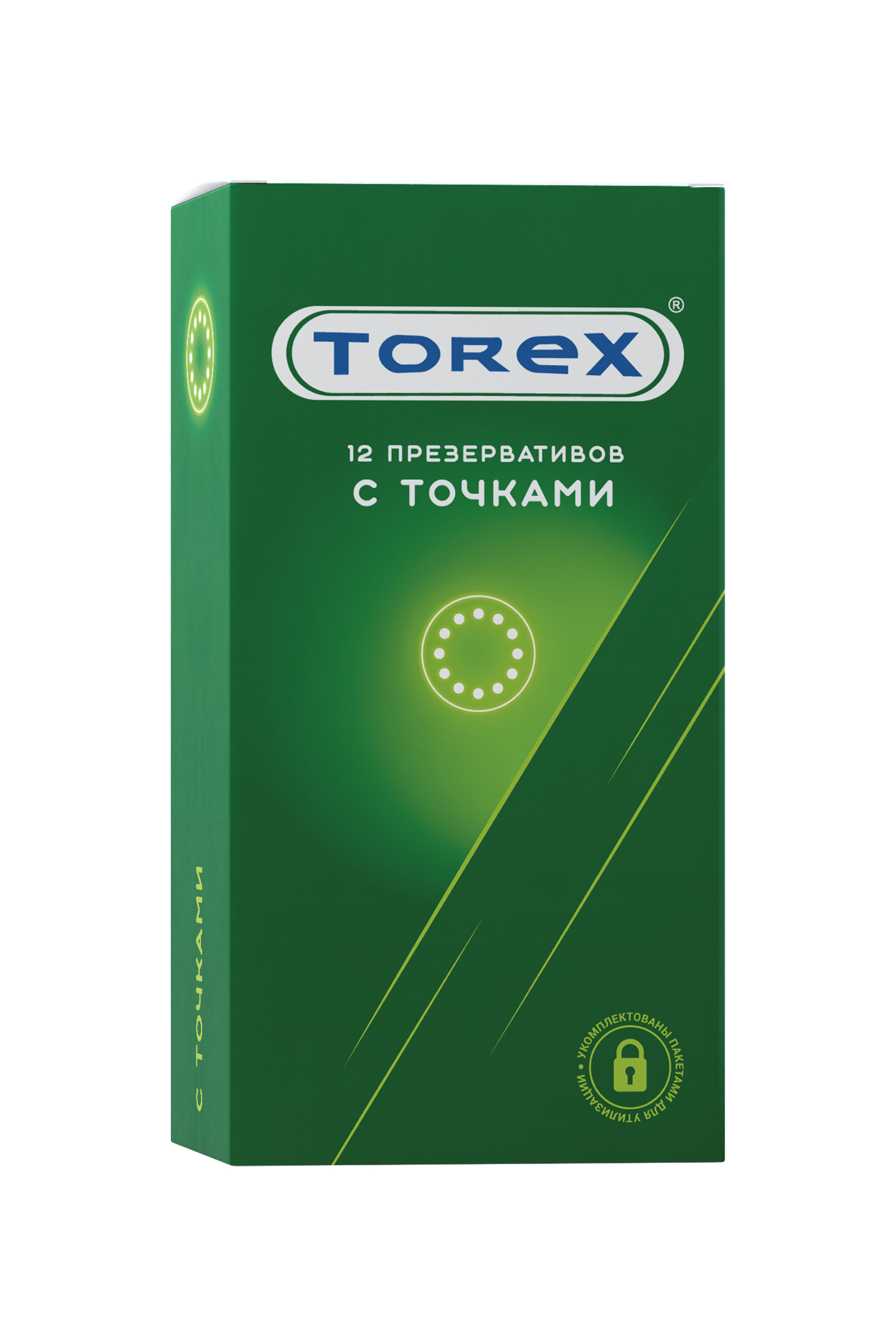 Презервативы точечные TOREX  латекс, №12, 18 см