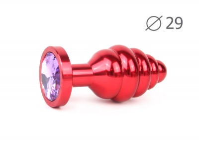 Втулка анальная RED PLUG SMALL (красная), L 71 мм D 29 мм, вес 60г, цвет кристалла светло-фиолетовый