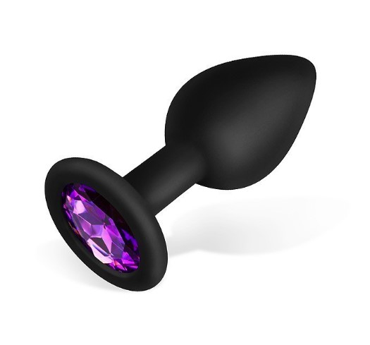 ВТУЛКА АНАЛЬНАЯ, L 73 мм D 30 мм, чёрная, цвет кристалла фиолетовый, силикон