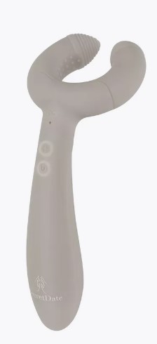 Secret Date Вибратор многофункциональный для пар, 3 мотора, серый, силикон