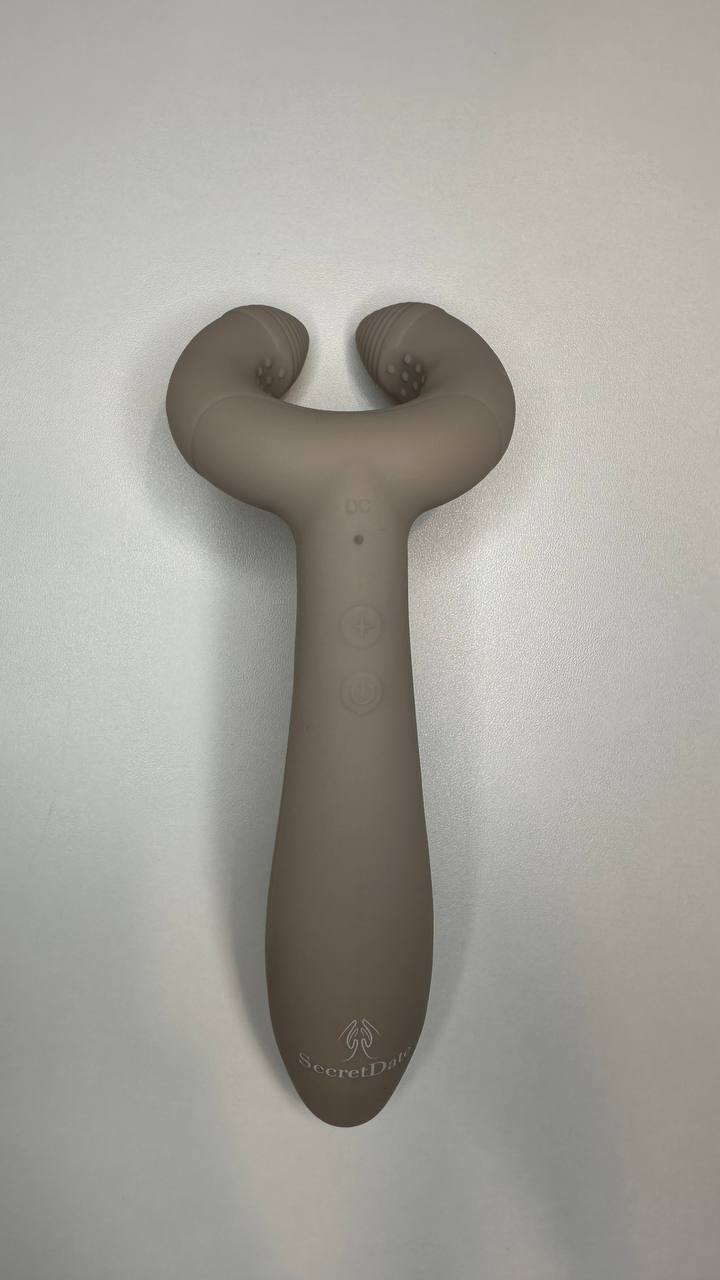Secret Date Вибратор многофункциональный для пар, 3 мотора, серый, силикон