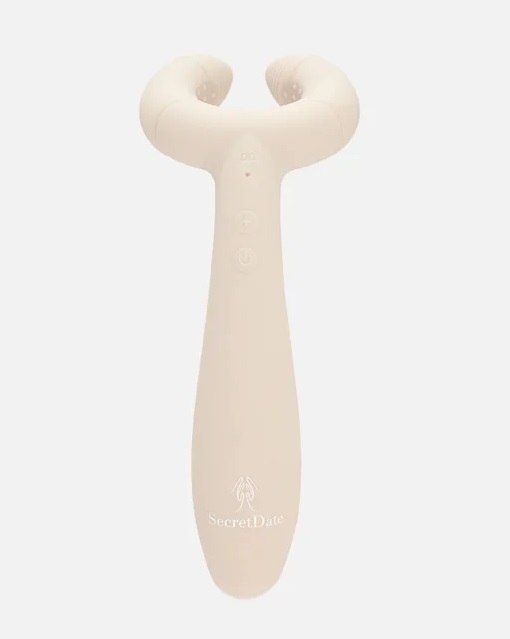 Secret Date Вибратор многофункциональный для пар, 3 мотора, серый, силикон