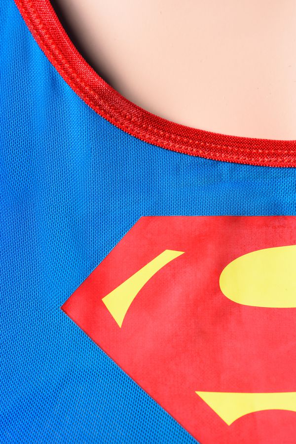 Костюм супервуман (топ, юбка и стринги) сине-красный-OS