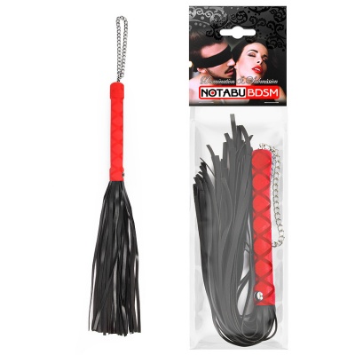 ПЛЕТЬ L ручки 160 мм, L хвоста 240 мм, цвет чёрный/красный