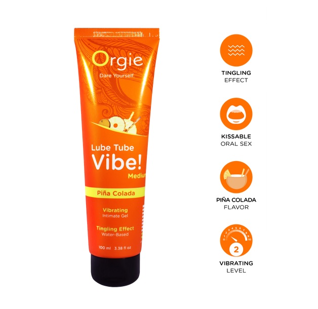Гель с вибрацией Orgie Lube Tube Vibe Medium Pina Colada, 100 мл