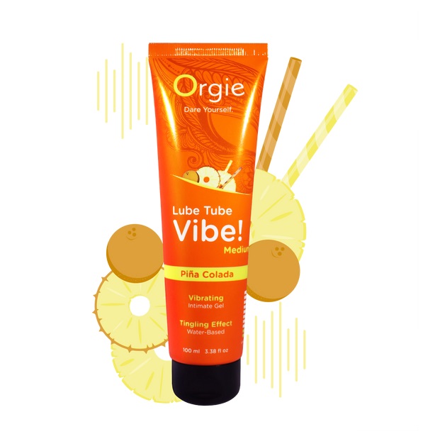 Гель с вибрацией Orgie Lube Tube Vibe Medium Pina Colada, 100 мл