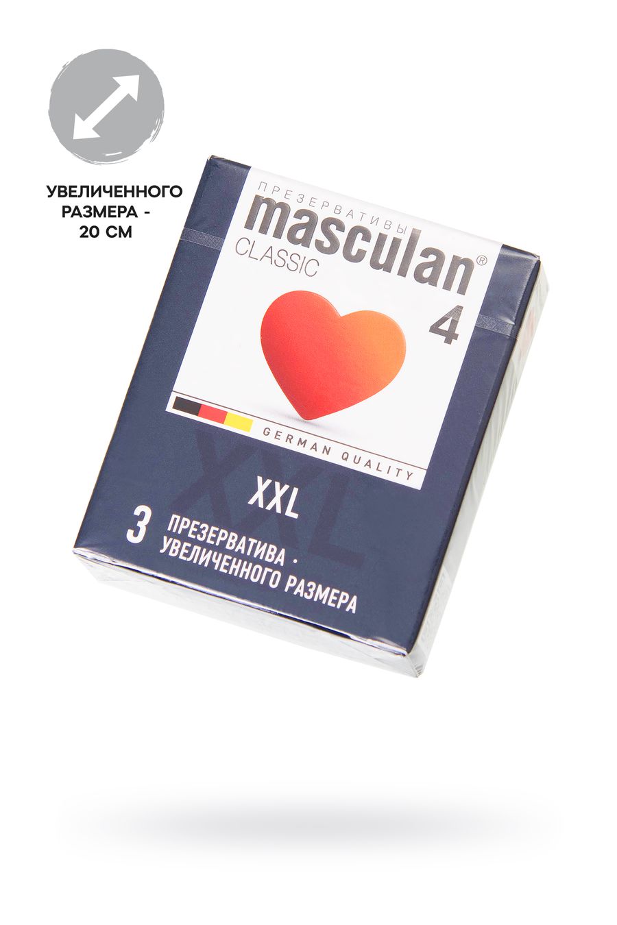 Презервативы Masculan, XXL, латекс, увеличенного размера, розовый, 20 см, 5,5 см, 3 шт.