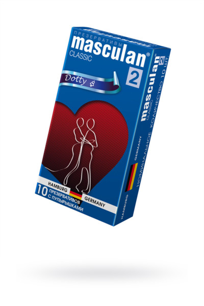 Презервативы Masculan, точечные (dotted), розовые, 19 см, 5,3 см, 10 шт.