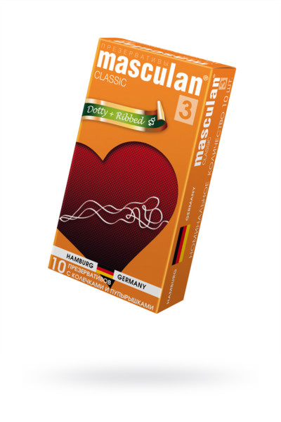 Презервативы Masculan, кольца, точечные (ribbed+dotted), розовые, 19 см, 5,3 см, 10 шт.