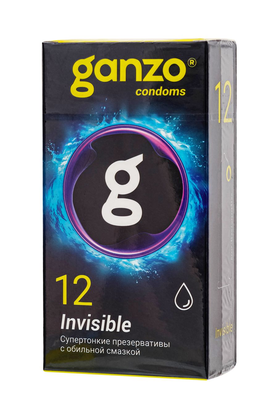 Презервативы Ganzo Invisible, супертонкие, с доп. смазкой, латекс, 18 см, 12 шт.
