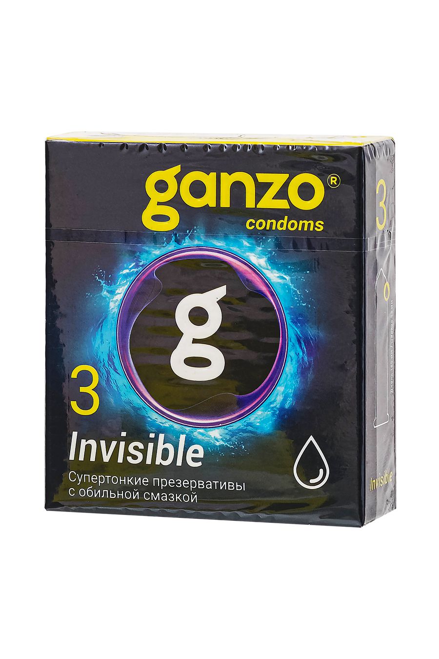 Презервативы Ganzo Invisible, супертонкие, с доп. смазкой, латекс, 18 см, 3 шт