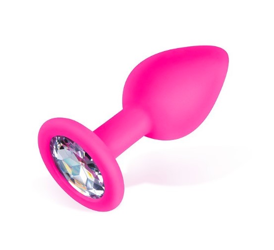 ВТУЛКА АНАЛЬНАЯ, L 73 мм D 30 мм, чёрная, цвет кристалла голубой, силикон