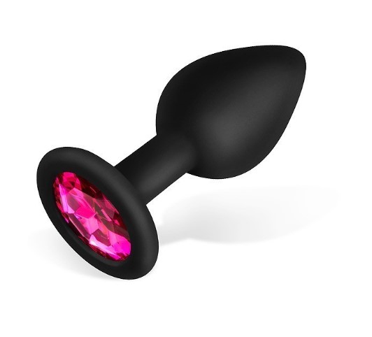 ВТУЛКА АНАЛЬНАЯ, L 73 мм D 30 мм, чёрная, цвет кристалла рубиновый, силикон