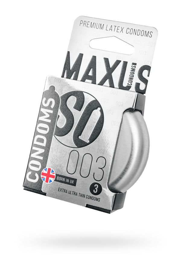 Презервативы Maxus 003, тонкие, латекс, железный кейс, 18 см, 5,3 см, 3 шт.