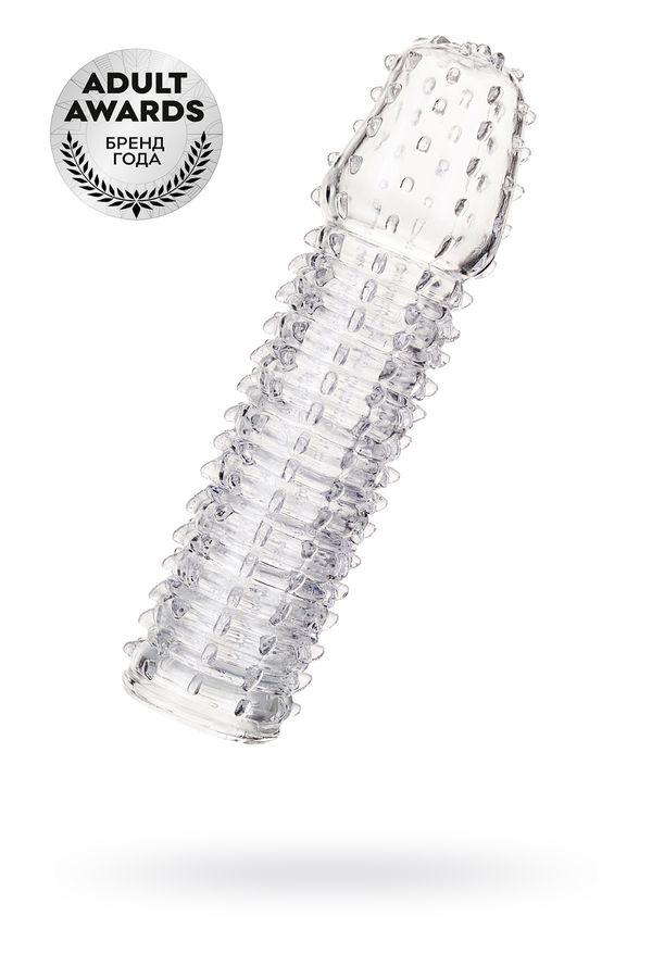 Насадка на пенис , TPR, прозрачная, 15,2 см.