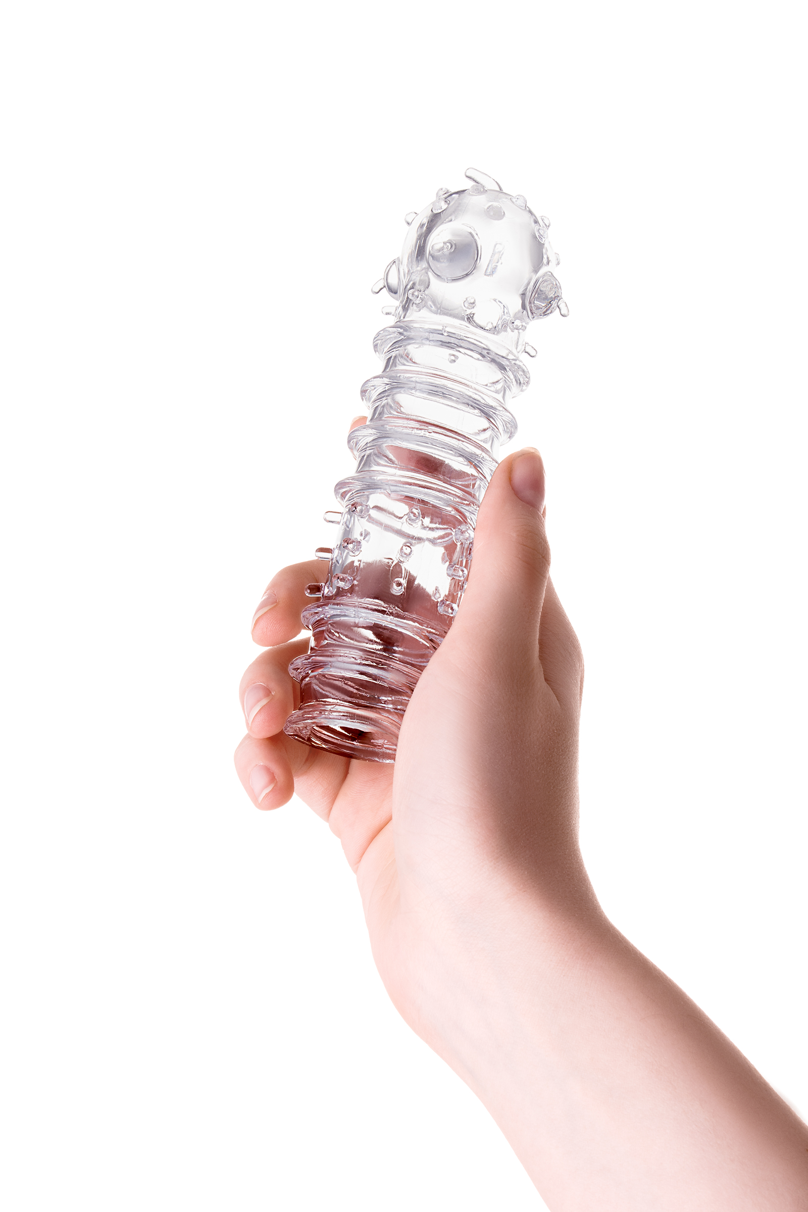 Насадка на пенис , TPR, прозрачная, 15,3 см.