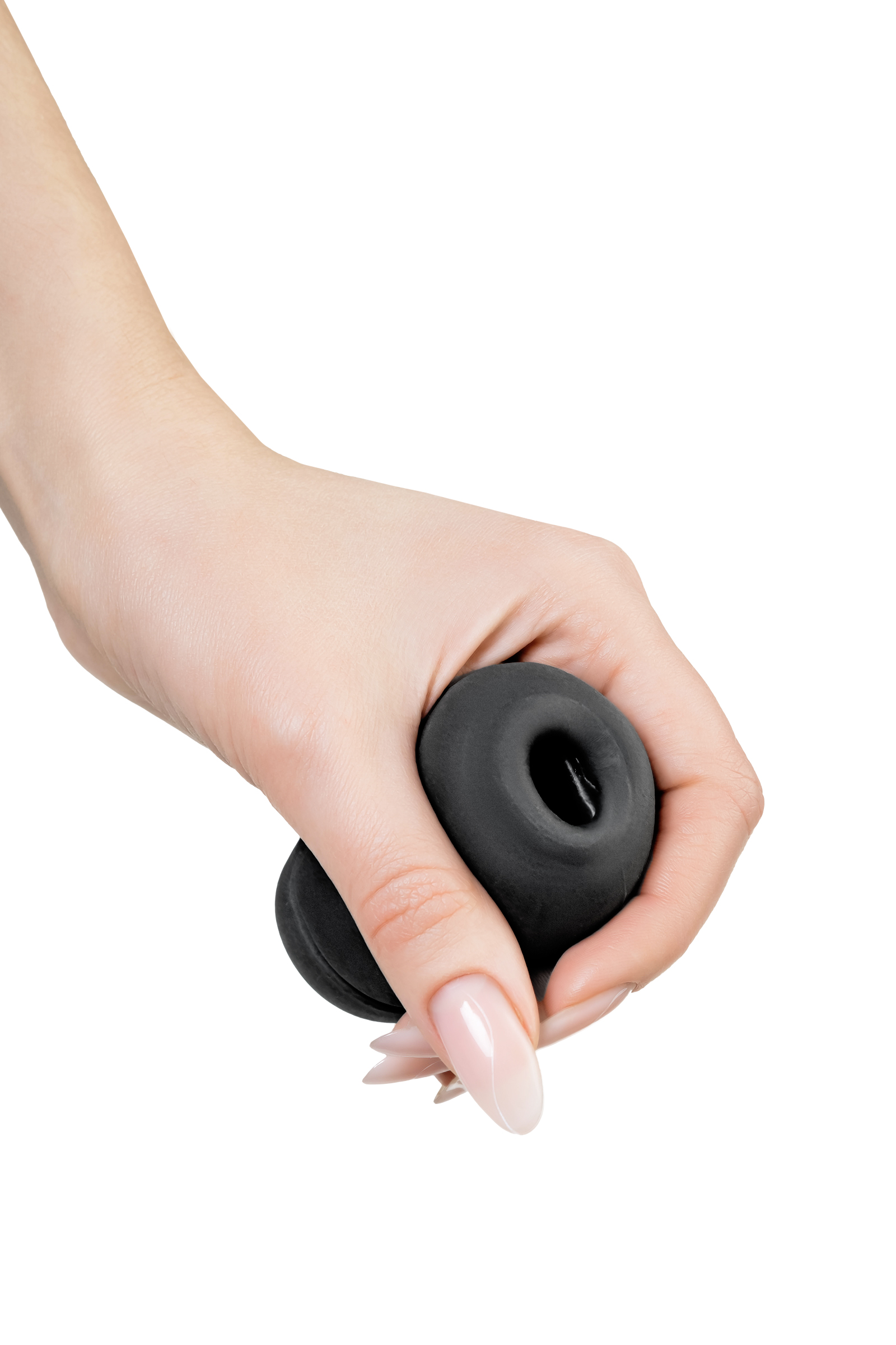 Мастурбатор нереалистичный MEN'S MAX CAPSULE 05 STEP, TPE, черный, 8 см (В ЗИПЛОКЕ)