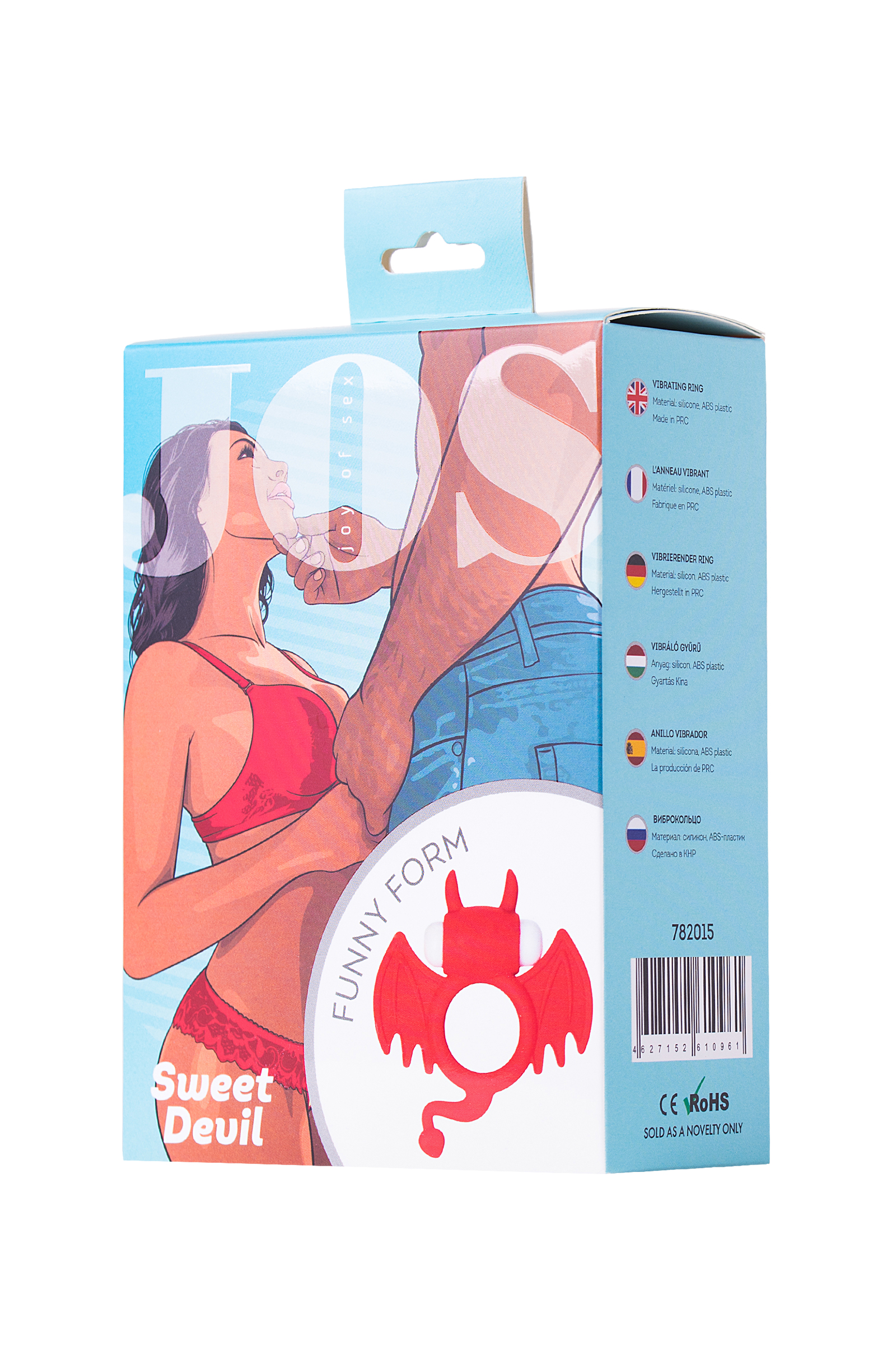 Эрекционное кольцо на пенис JOS  SWEET DEVIL, Силикон, Красный, 8,5 см