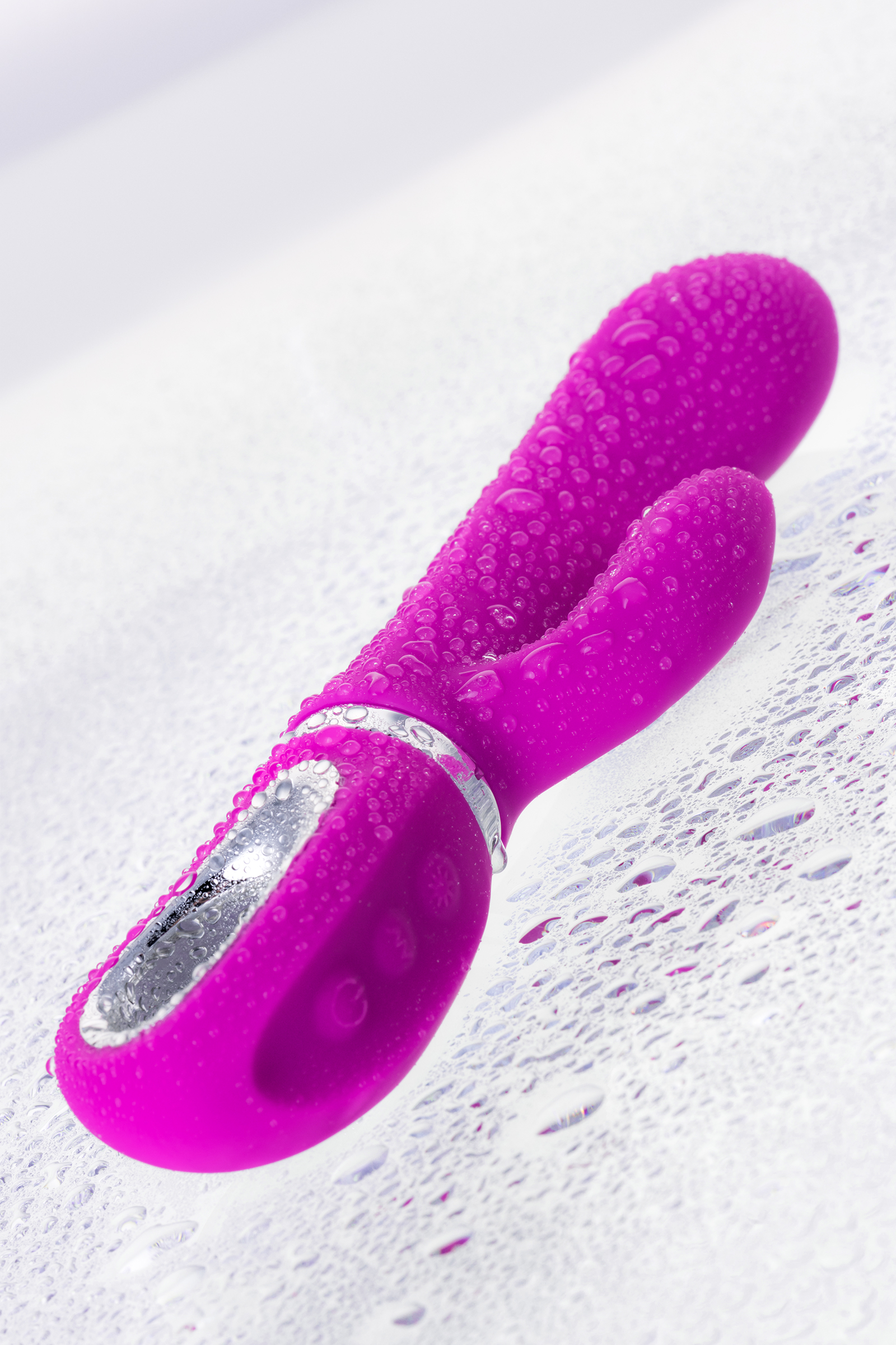 Вибратор с клиторальным стимулятором JOS JOLY, с WOW-режимом, силикон, фуксия, 19,6 см