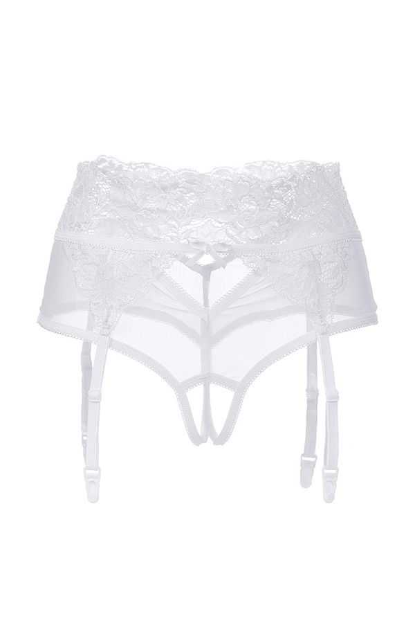 Эротические трусики-пояс с высокой посадкой, белые (50-52)