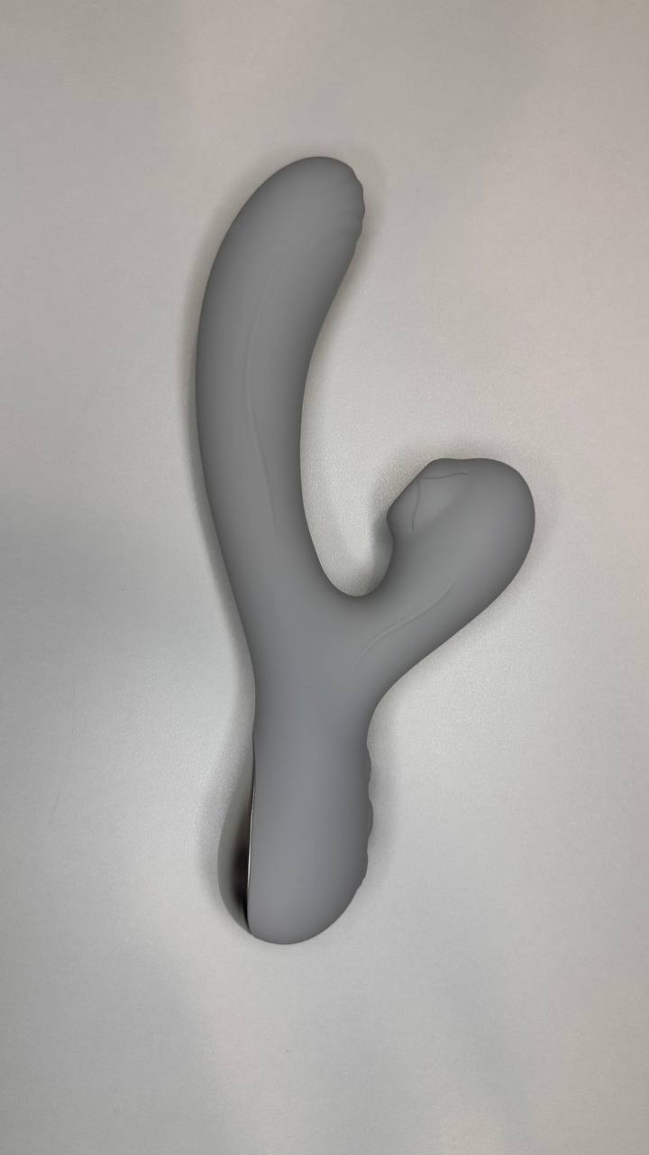 Secret Date Вибратор-кролик серый с вакуумной стимуляцией, силикон