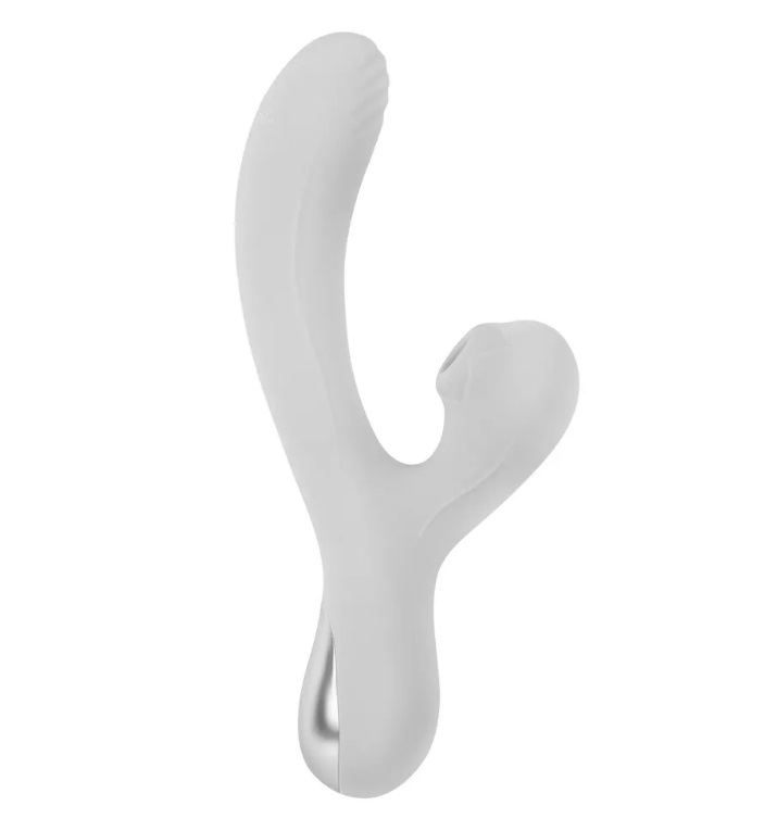 Secret Date Вибратор-кролик серый с вакуумной стимуляцией, силикон