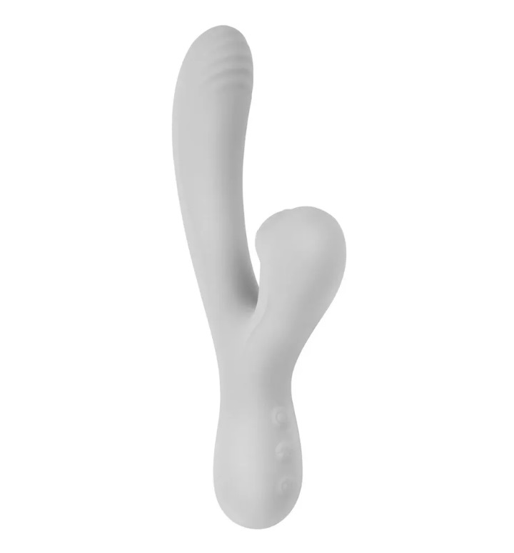 Secret Date Вибратор-кролик серый с вакуумной стимуляцией, силикон