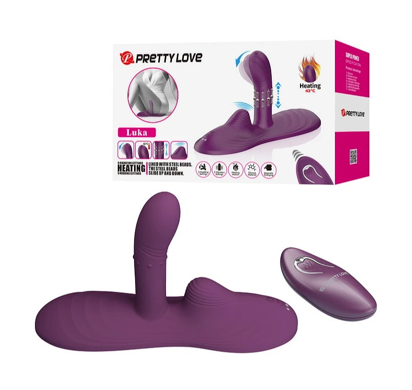Виброподушка с подогревом и дистанционным управлением Pretty Love Luka
