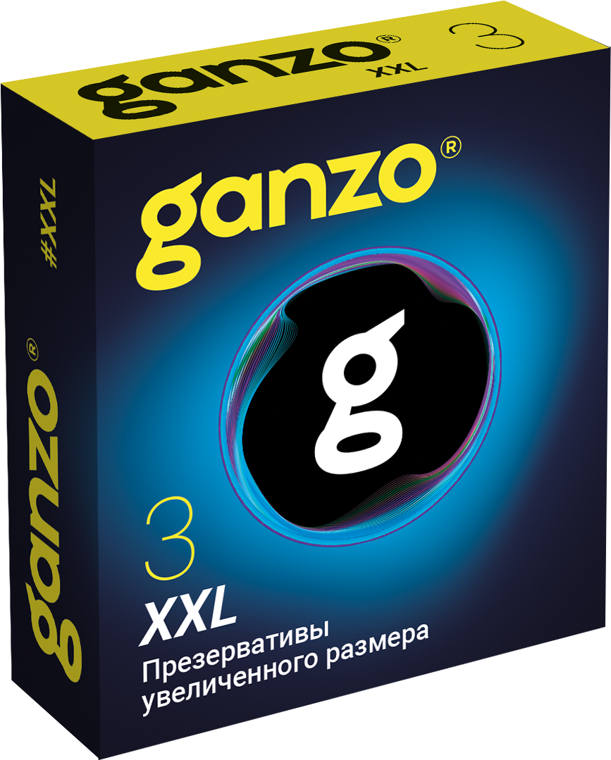 Презервативы  GANZO XXL увеличенные, латекс, 19 см, 5,5 см, 3 шт.
