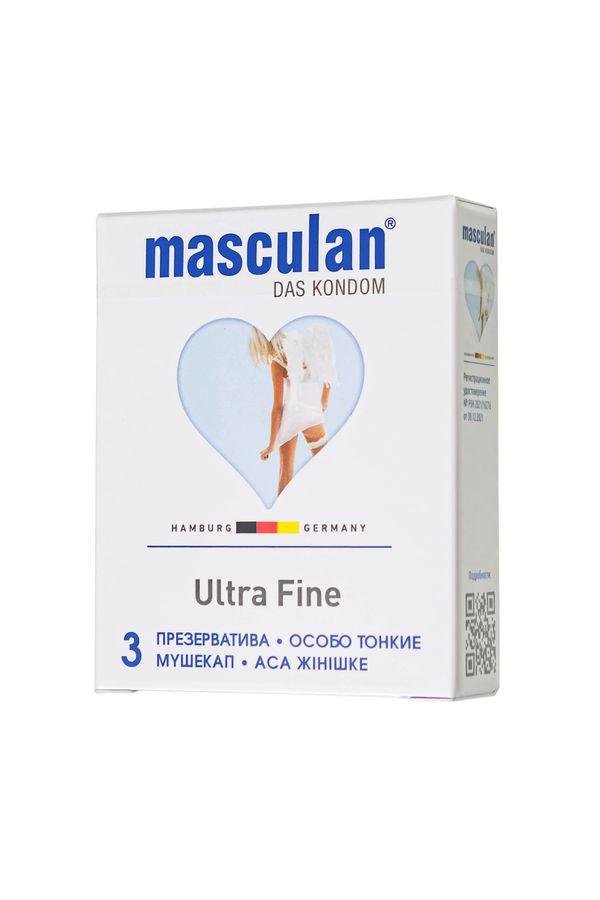 Презервативы Masculan, особо тонкие (ultra fine), 19 см, 5,3 см, 3 шт.