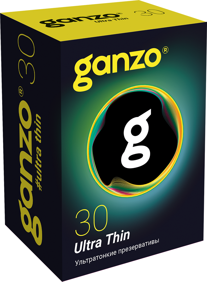 Презервативы Ganzo Ultra thin, ультратонкие, латекс, 18 см, 30 шт