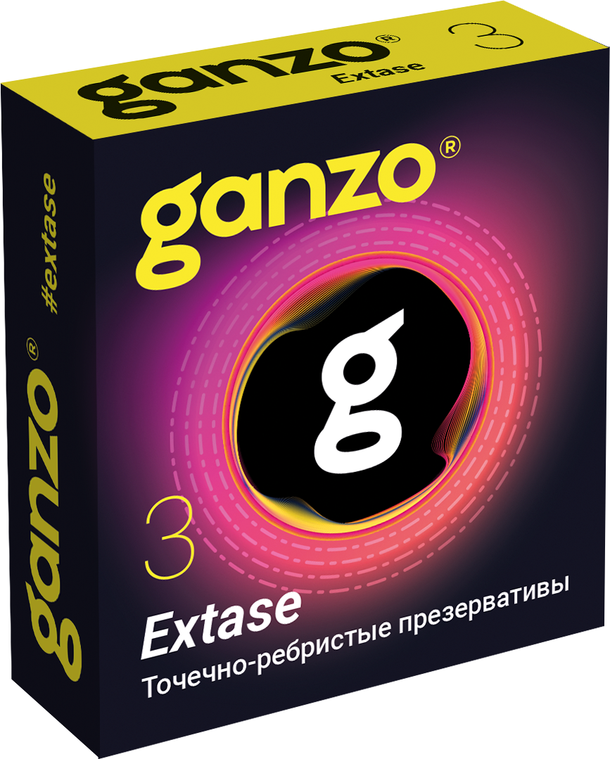 Презервативы Ganzo Extase Точечно-ребристые №3