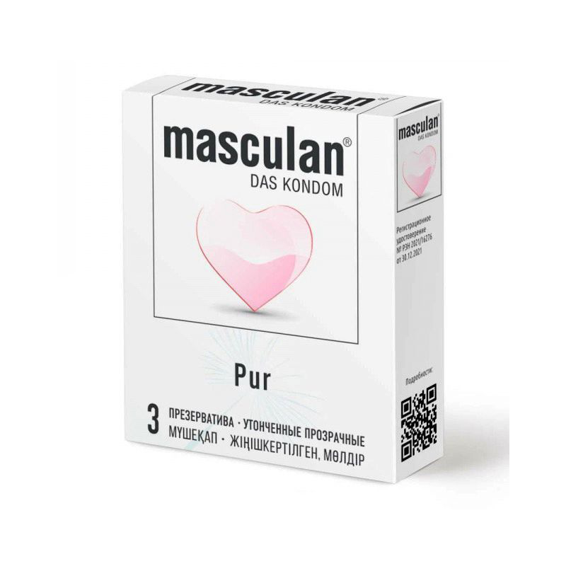 Презервативы masculan  Pur № 3 утонченные, 18,5 см, 5.3 см, 3 шт.